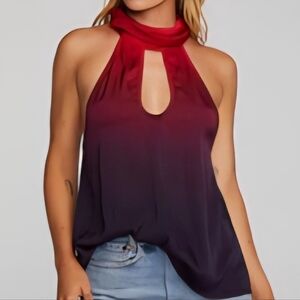 Elegant Red and Black Halter Top